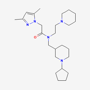 molecular formula C25H43N5O B6132806 N-[(1-cyclopentyl-3-piperidinyl)methyl]-2-(3,5-dimethyl-1H-pyrazol-1-yl)-N-[2-(1-piperidinyl)ethyl]acetamide 