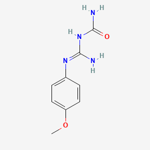 molecular formula C9H12N4O2 B6132816 N-{imino[(4-methoxyphenyl)amino]methyl}urea 