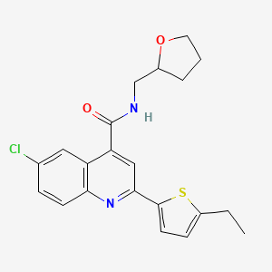 molecular formula C21H21ClN2O2S B6132818 6-chloro-2-(5-ethyl-2-thienyl)-N-(tetrahydro-2-furanylmethyl)-4-quinolinecarboxamide 