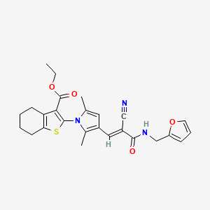ethyl 2-(3-{2-cyano-3-[(2-furylmethyl)amino]-3-oxo-1-propen-1-yl}-2,5-dimethyl-1H-pyrrol-1-yl)-4,5,6,7-tetrahydro-1-benzothiophene-3-carboxylate
