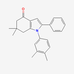 molecular formula C24H25NO B6132848 1-(3,4-dimethylphenyl)-6,6-dimethyl-2-phenyl-1,5,6,7-tetrahydro-4H-indol-4-one 