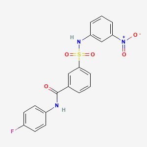 molecular formula C19H14FN3O5S B6132860 N-(4-fluorophenyl)-3-{[(3-nitrophenyl)amino]sulfonyl}benzamide 