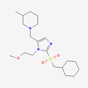 molecular formula C20H35N3O3S B6132875 1-{[2-[(cyclohexylmethyl)sulfonyl]-1-(2-methoxyethyl)-1H-imidazol-5-yl]methyl}-3-methylpiperidine 