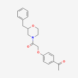 molecular formula C21H23NO4 B6132880 1-{4-[2-(2-benzyl-4-morpholinyl)-2-oxoethoxy]phenyl}ethanone 