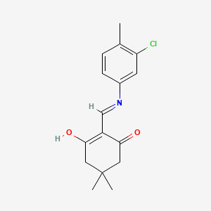 molecular formula C16H18ClNO2 B6132882 2-{[(3-chloro-4-methylphenyl)amino]methylene}-5,5-dimethyl-1,3-cyclohexanedione 