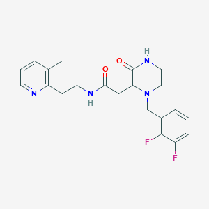 molecular formula C21H24F2N4O2 B6132900 2-[1-(2,3-difluorobenzyl)-3-oxo-2-piperazinyl]-N-[2-(3-methyl-2-pyridinyl)ethyl]acetamide 