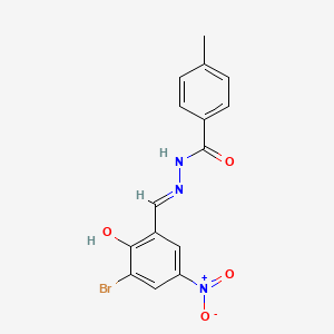 molecular formula C15H12BrN3O4 B6132915 N'-(3-bromo-2-hydroxy-5-nitrobenzylidene)-4-methylbenzohydrazide 