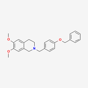 molecular formula C25H27NO3 B6132932 2-[4-(benzyloxy)benzyl]-6,7-dimethoxy-1,2,3,4-tetrahydroisoquinoline 