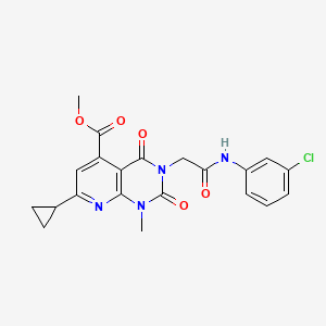 molecular formula C21H19ClN4O5 B6132941 methyl 3-{2-[(3-chlorophenyl)amino]-2-oxoethyl}-7-cyclopropyl-1-methyl-2,4-dioxo-1,2,3,4-tetrahydropyrido[2,3-d]pyrimidine-5-carboxylate 
