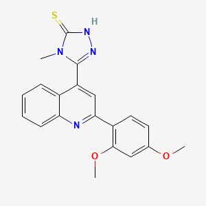 5-[2-(2,4-dimethoxyphenyl)-4-quinolinyl]-4-methyl-4H-1,2,4-triazole-3-thiol