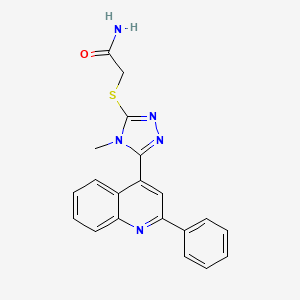 molecular formula C20H17N5OS B6132972 2-{[4-methyl-5-(2-phenyl-4-quinolinyl)-4H-1,2,4-triazol-3-yl]thio}acetamide 