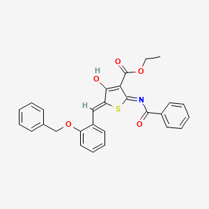 molecular formula C28H23NO5S B6132985 ethyl 2-(benzoylamino)-5-[2-(benzyloxy)benzylidene]-4-oxo-4,5-dihydro-3-thiophenecarboxylate 