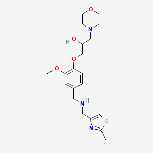 molecular formula C20H29N3O4S B6132991 1-[2-methoxy-4-({[(2-methyl-1,3-thiazol-4-yl)methyl]amino}methyl)phenoxy]-3-(4-morpholinyl)-2-propanol 