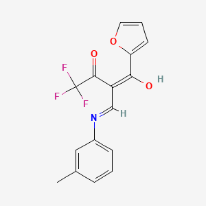 molecular formula C16H12F3NO3 B6133006 4,4,4-trifluoro-1-(2-furyl)-2-{[(3-methylphenyl)amino]methylene}-1,3-butanedione 