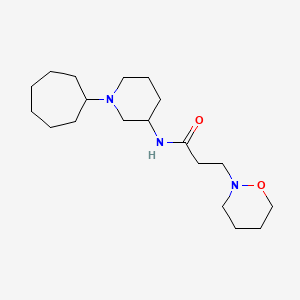 molecular formula C19H35N3O2 B6133025 N-(1-cycloheptyl-3-piperidinyl)-3-(1,2-oxazinan-2-yl)propanamide 