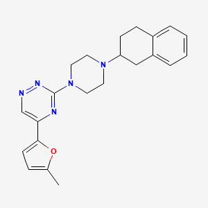 molecular formula C22H25N5O B6133048 5-(5-methyl-2-furyl)-3-[4-(1,2,3,4-tetrahydro-2-naphthalenyl)-1-piperazinyl]-1,2,4-triazine 