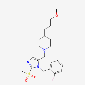 molecular formula C21H30FN3O3S B6133060 1-{[1-(2-fluorobenzyl)-2-(methylsulfonyl)-1H-imidazol-5-yl]methyl}-4-(3-methoxypropyl)piperidine 