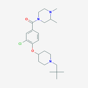 molecular formula C23H36ClN3O2 B6133065 4-(3-chloro-4-{[1-(2,2-dimethylpropyl)-4-piperidinyl]oxy}benzoyl)-1,2-dimethylpiperazine 