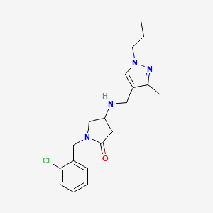molecular formula C19H25ClN4O B6133104 1-(2-chlorobenzyl)-4-{[(3-methyl-1-propyl-1H-pyrazol-4-yl)methyl]amino}-2-pyrrolidinone 