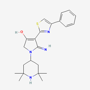 molecular formula C22H28N4OS B6133131 5-amino-4-(4-phenyl-1,3-thiazol-2-yl)-1-(2,2,6,6-tetramethyl-4-piperidinyl)-1,2-dihydro-3H-pyrrol-3-one 