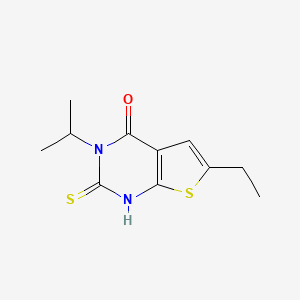 molecular formula C11H14N2OS2 B6133143 6-ethyl-3-isopropyl-2-mercaptothieno[2,3-d]pyrimidin-4(3H)-one 