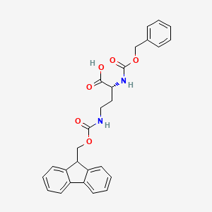molecular formula C27H26N2O6 B613316 (R)-4-((((9H-Fluoren-9-yl)methoxy)carbonyl)amino)-2-(((benzyloxy)carbonyl)amino)butanoic acid CAS No. 369611-58-5