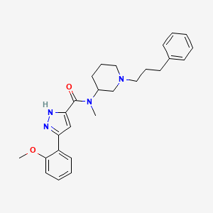 molecular formula C26H32N4O2 B6133174 3-(2-methoxyphenyl)-N-methyl-N-[1-(3-phenylpropyl)-3-piperidinyl]-1H-pyrazole-5-carboxamide 