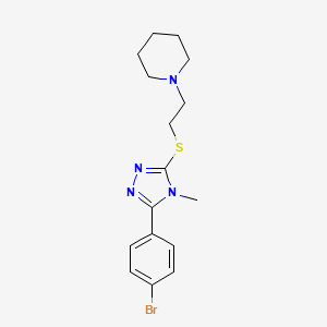 molecular formula C16H21BrN4S B6133176 1-(2-{[5-(4-bromophenyl)-4-methyl-4H-1,2,4-triazol-3-yl]thio}ethyl)piperidine 
