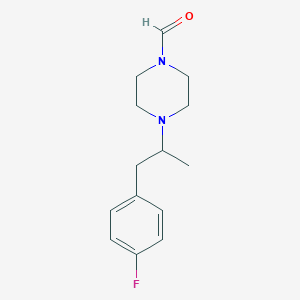 molecular formula C14H19FN2O B6133183 4-[2-(4-fluorophenyl)-1-methylethyl]-1-piperazinecarbaldehyde 