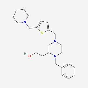 molecular formula C24H35N3OS B6133191 2-(1-benzyl-4-{[5-(1-piperidinylmethyl)-2-thienyl]methyl}-2-piperazinyl)ethanol 