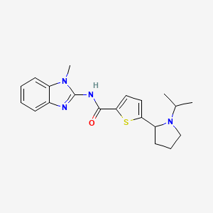 molecular formula C20H24N4OS B6133199 5-(1-isopropyl-2-pyrrolidinyl)-N-(1-methyl-1H-benzimidazol-2-yl)-2-thiophenecarboxamide 