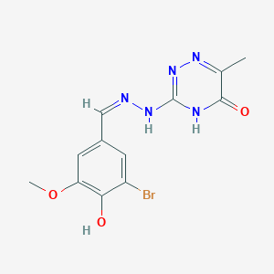 molecular formula C12H12BrN5O3 B6133202 3-bromo-4-hydroxy-5-methoxybenzaldehyde (6-methyl-5-oxo-4,5-dihydro-1,2,4-triazin-3-yl)hydrazone CAS No. 6049-32-7