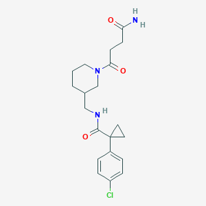 molecular formula C20H26ClN3O3 B6133216 N-{[1-(4-amino-4-oxobutanoyl)-3-piperidinyl]methyl}-1-(4-chlorophenyl)cyclopropanecarboxamide 