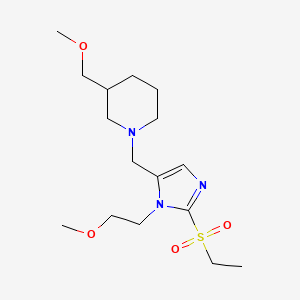 molecular formula C16H29N3O4S B6133219 1-{[2-(ethylsulfonyl)-1-(2-methoxyethyl)-1H-imidazol-5-yl]methyl}-3-(methoxymethyl)piperidine 