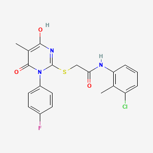 molecular formula C20H17ClFN3O3S B6133221 N-(3-chloro-2-methylphenyl)-2-{[1-(4-fluorophenyl)-4-hydroxy-5-methyl-6-oxo-1,6-dihydro-2-pyrimidinyl]thio}acetamide 
