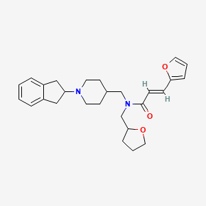 molecular formula C27H34N2O3 B6133225 (2E)-N-{[1-(2,3-dihydro-1H-inden-2-yl)-4-piperidinyl]methyl}-3-(2-furyl)-N-(tetrahydro-2-furanylmethyl)acrylamide 