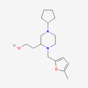 molecular formula C17H28N2O2 B6133227 2-{4-cyclopentyl-1-[(5-methyl-2-furyl)methyl]-2-piperazinyl}ethanol 
