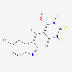 molecular formula C15H12BrN3O2S B6133239 5-[(5-bromo-1H-indol-3-yl)methylene]-1,3-dimethyl-2-thioxodihydro-4,6(1H,5H)-pyrimidinedione 