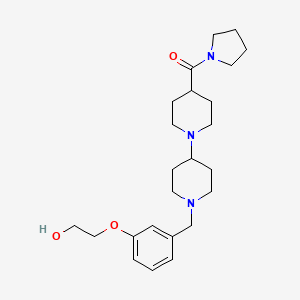 molecular formula C24H37N3O3 B6133262 2-(3-{[4-(1-pyrrolidinylcarbonyl)-1,4'-bipiperidin-1'-yl]methyl}phenoxy)ethanol 