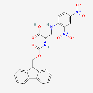 molecular formula C24H20N4O8 B613329 (S)-2-((((9H-Fluoren-9-yl)methoxy)carbonyl)amino)-3-((2,4-dinitrophenyl)amino)propanoic acid CAS No. 140430-54-2