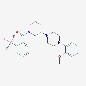molecular formula C24H28F3N3O2 B6133290 1-(2-methoxyphenyl)-4-{1-[2-(trifluoromethyl)benzoyl]-3-piperidinyl}piperazine 