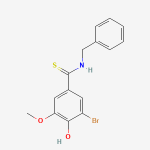 molecular formula C15H14BrNO2S B6133295 N-benzyl-3-bromo-4-hydroxy-5-methoxybenzenecarbothioamide 