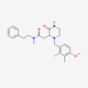 molecular formula C25H33N3O3 B6133314 2-[1-(4-methoxy-2,3-dimethylbenzyl)-3-oxo-2-piperazinyl]-N-methyl-N-(2-phenylethyl)acetamide 