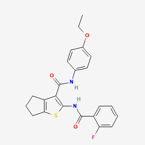 molecular formula C23H21FN2O3S B6133338 N-(4-ethoxyphenyl)-2-[(2-fluorobenzoyl)amino]-5,6-dihydro-4H-cyclopenta[b]thiophene-3-carboxamide 