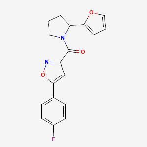 molecular formula C18H15FN2O3 B6133358 5-(4-fluorophenyl)-3-{[2-(2-furyl)-1-pyrrolidinyl]carbonyl}isoxazole 