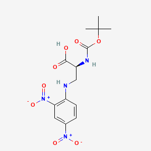 molecular formula C14H18N4O8 B613338 (S)-2-((tert-Butoxycarbonyl)amino)-3-((2,4-dinitrophenyl)amino)propanoic acid CAS No. 214750-67-1