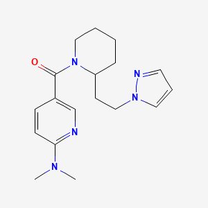 molecular formula C18H25N5O B6133395 N,N-dimethyl-5-({2-[2-(1H-pyrazol-1-yl)ethyl]-1-piperidinyl}carbonyl)-2-pyridinamine 