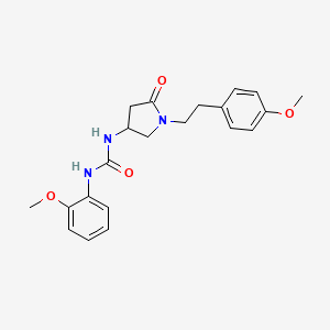 molecular formula C21H25N3O4 B6133399 N-(2-methoxyphenyl)-N'-{1-[2-(4-methoxyphenyl)ethyl]-5-oxo-3-pyrrolidinyl}urea 