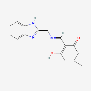 molecular formula C17H19N3O2 B6133416 2-{[(1H-benzimidazol-2-ylmethyl)amino]methylene}-5,5-dimethylcyclohexane-1,3-dione 
