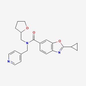 molecular formula C22H23N3O3 B6133422 2-cyclopropyl-N-(4-pyridinylmethyl)-N-(tetrahydro-2-furanylmethyl)-1,3-benzoxazole-6-carboxamide 